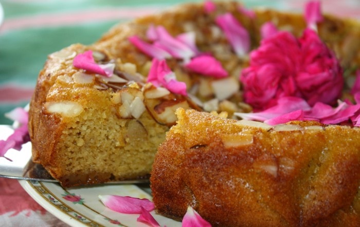rosewater almond cake