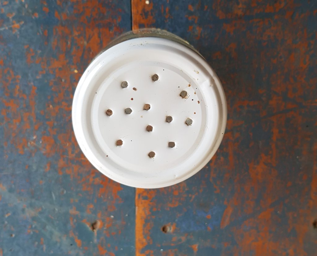 jar with holes in the lid for soaking beetroot seed